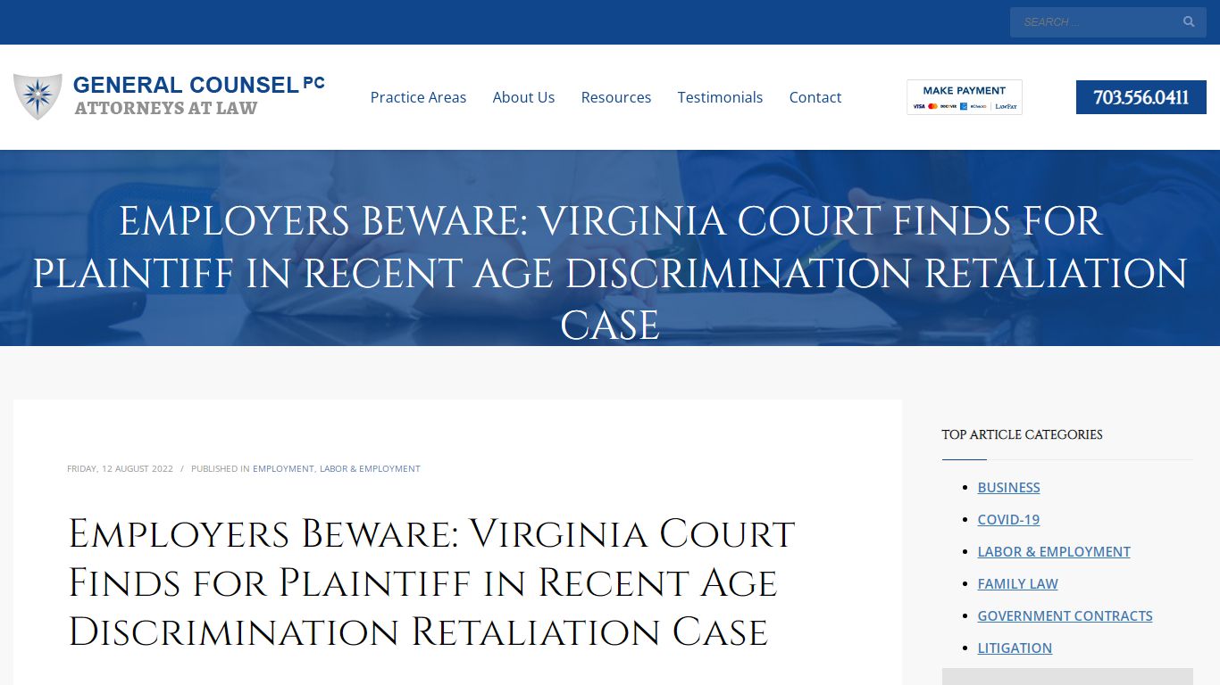 Employers Beware: Virginia Court Finds for Plaintiff in Recent Age ...